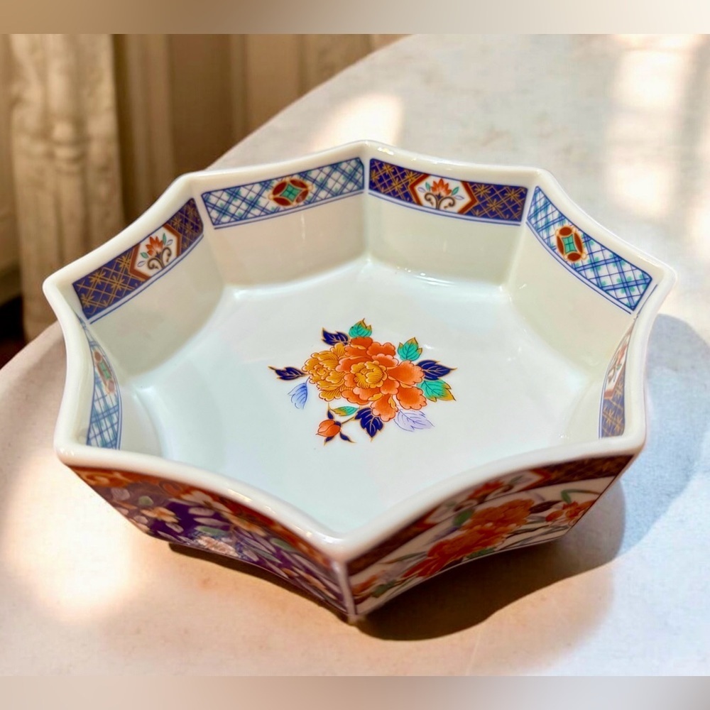 Vintage Gumps Kikun Ceramic Octagonal Bon Bon Coupe - Picture 5 of 12